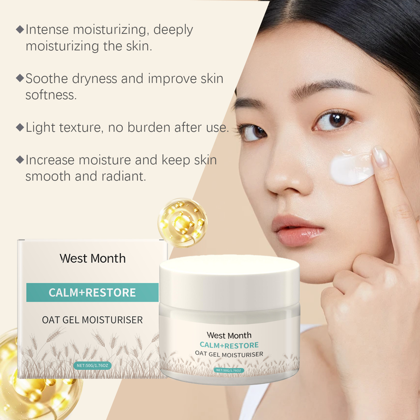 50g Oat Moisturizing Face Crea - Skincare Oat review and price